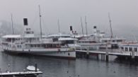 For the most relaxed way of mountain travel: The fleet of steamships on Lake Lucerne on stand by.